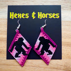 BigFoot Beaded Earring - Purple & Pink