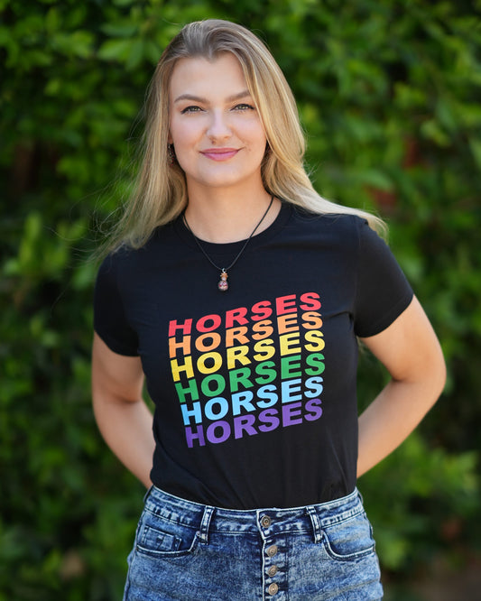 Horses Horses Horses Pride Tee - Black