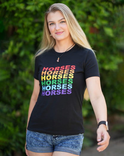 Horses Horses Horses Pride Tee - Black