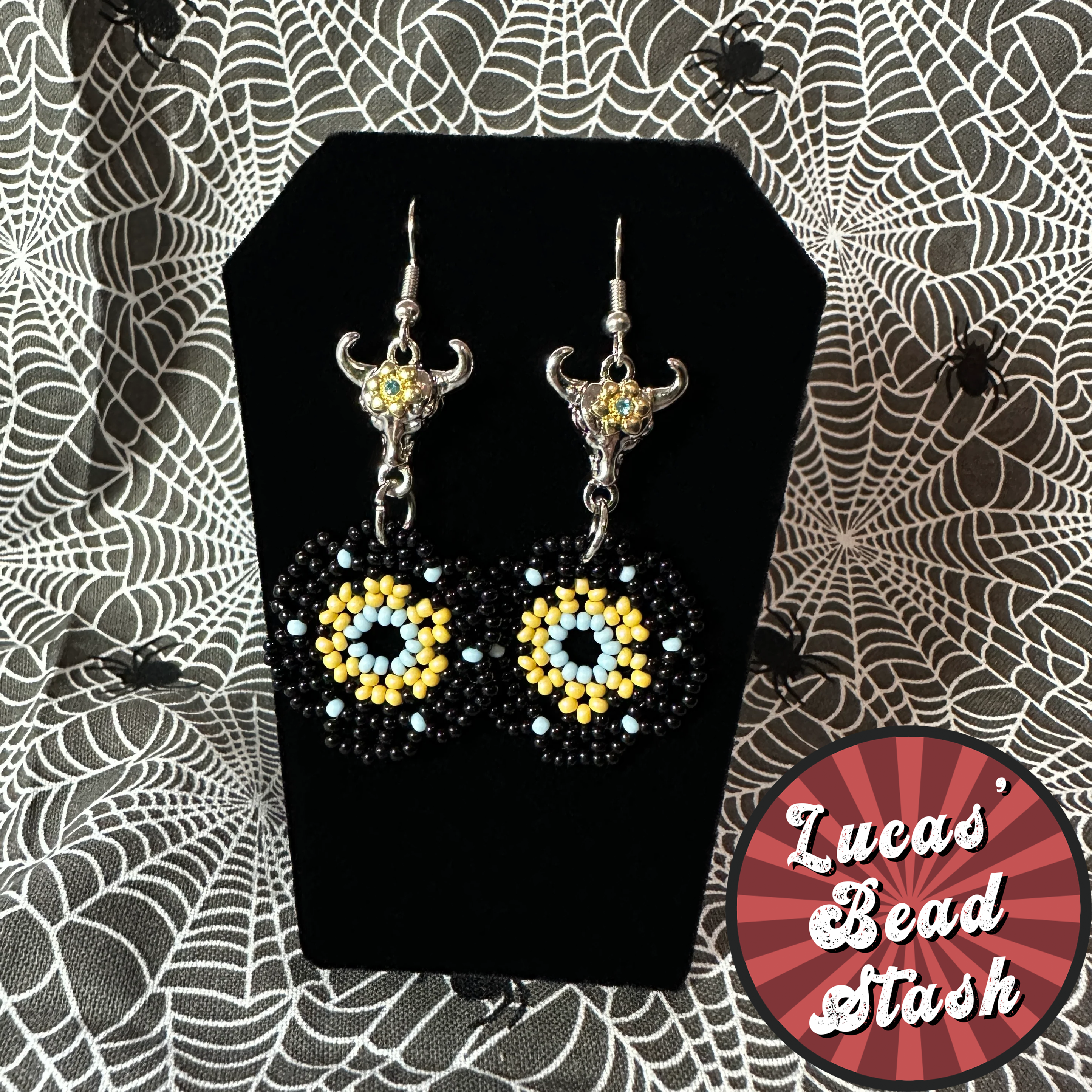 Beaded earrings-Bull