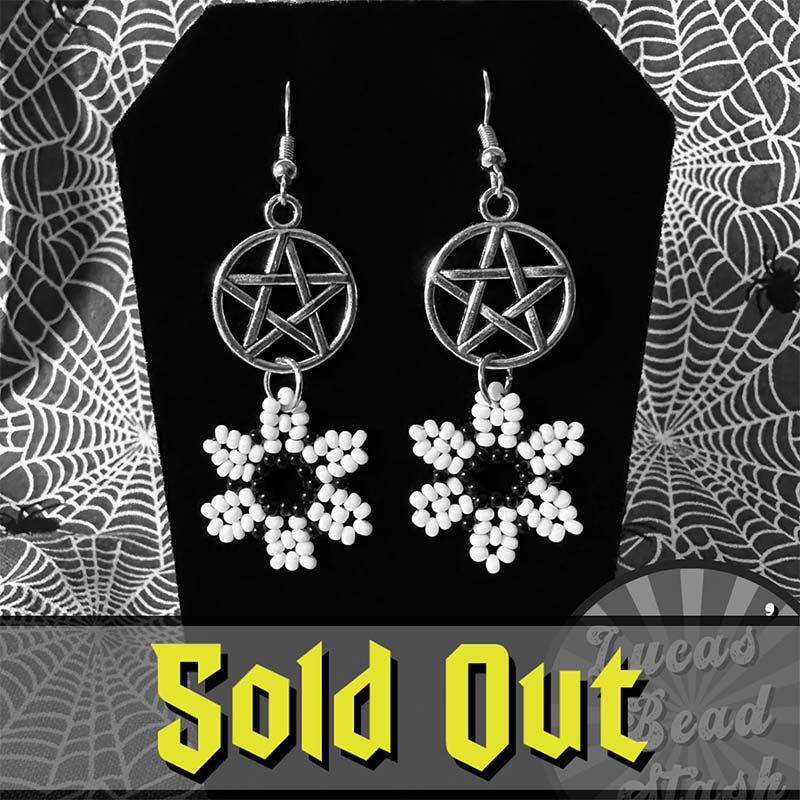 Beaded Earrings-Pentacle